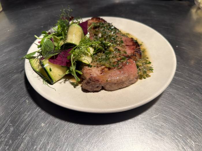 Grilled dish with salsa verde and courgettes at Table at 464
