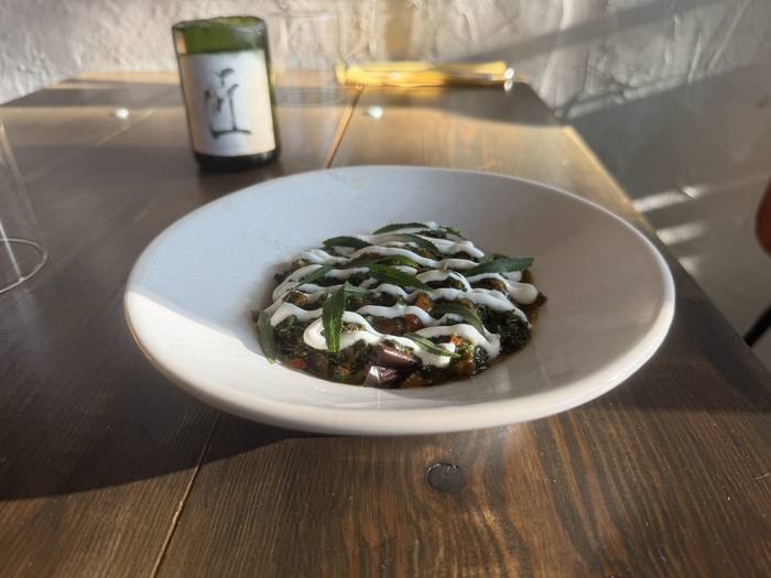 Plated dish with smoked yoghurt at Table at 464