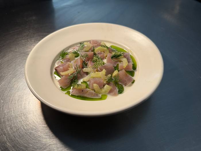 Cured fish with dill and celery at Table at 464